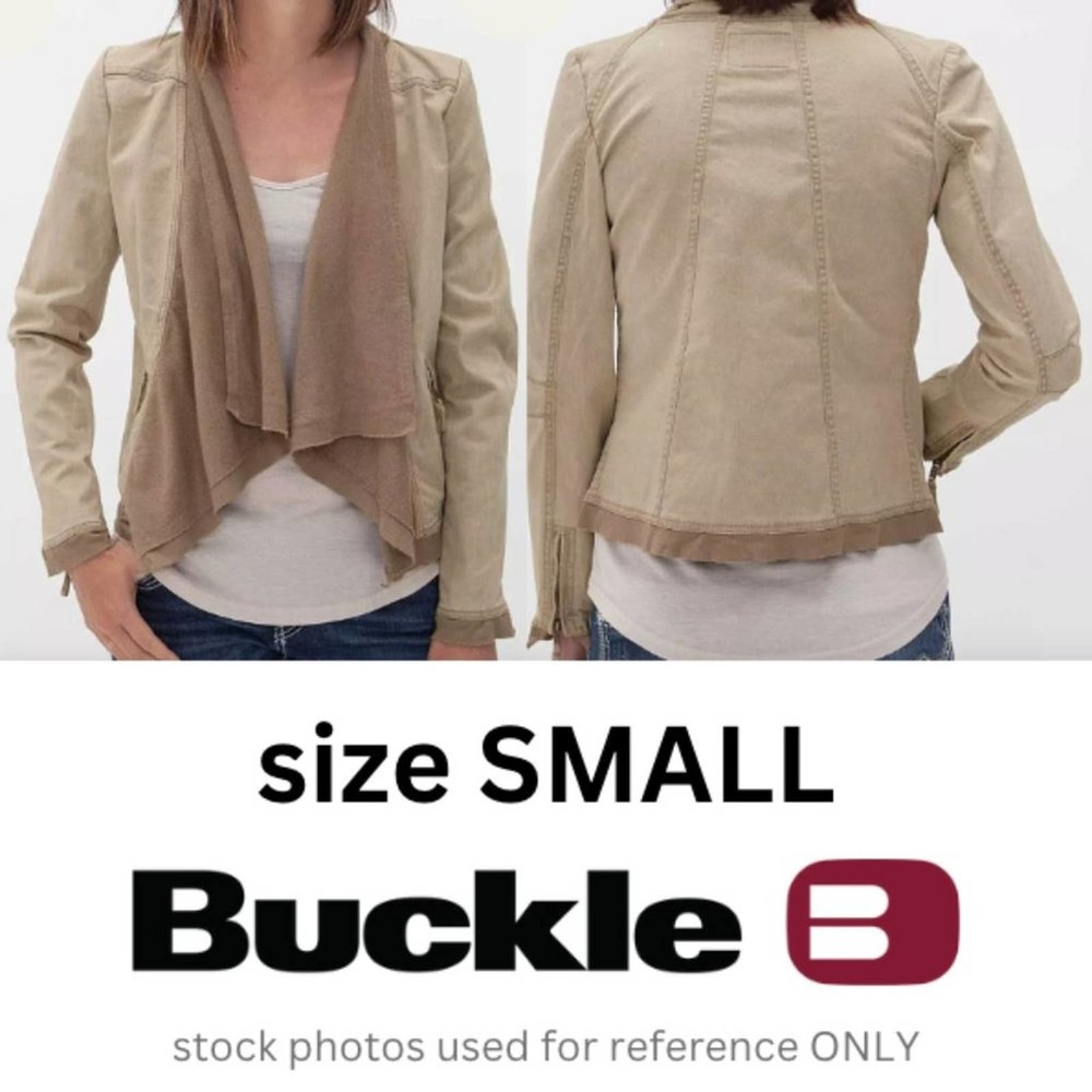 BKE OUTERWEAR women's Canvas Jacket waterfall front khaki size S - SMALL